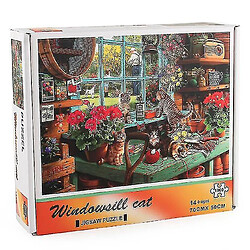 Universal 1000 pièces de chat sur le rebord de la fenêtre puzzle bricolage puzzle jouets assemblage image déco pas cher