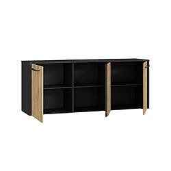 Bestmobilier Varna - buffet bas - bois et noir - 165 cm