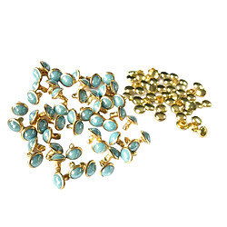 50 jeux de dômes champignon métal rivets rivets pour maroquinerie diy 7.5mm bleu