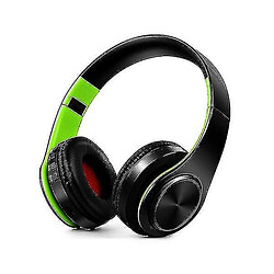 Universal Casque Bluetooth pliant Bluetooth sans fil (vert noir)