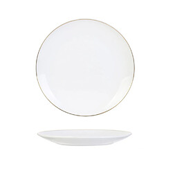 Ac-Deco Lot de 4 assiettes liséré Doré - D 20 cm - Blanc