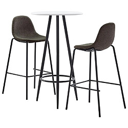 vidaXL Ensemble de bar 3 pcs Tissu Gris foncé