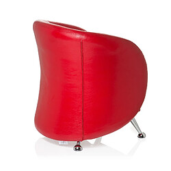 Fauteuil lounge / fauteuil club ST. LUCIA en similicuir rouge hjh OFFICE pas cher