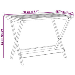 vidaXL Table pliable de jardin 90x52,5x65 cm bois d'acacia solide pas cher