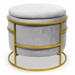 Paris Prix Pouf & Coffre de Rangement Gorin 43cm Argent