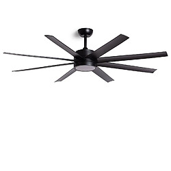 Avis Ledkia Ventilateur de Plafond Silencieux Hidra Noir 157cm Motor DC Avec lumière Contrôleur mural + télécommande Oui