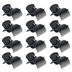 12pcs pinces en plastique de rouleau chaud super clips cheveux bigoudi pinces pour femmes noires