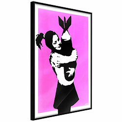 Paris Prix Affiche Murale Encadrée Banksy Bomb Hugger 30 x 45 cm Noir