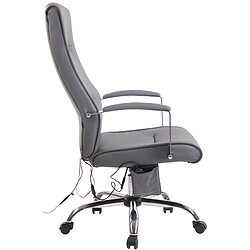 Decoshop26 Fauteuil de bureau sur roulettes fonction massage mécanisme de balance en PVC gris 10_0002606