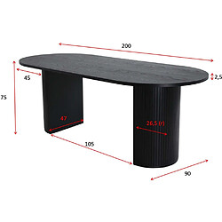 Avis Venture Home Table de repas ovale Bianca 200 x 90 cm noir.