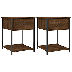 vidaXL Tables de chevet 2 pcs chêne marron 44x45x58 cm bois ingénierie