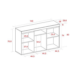 Acheter SKRAUT HOME Buffet NATURALE Chêne/Noir 140x40x81cm