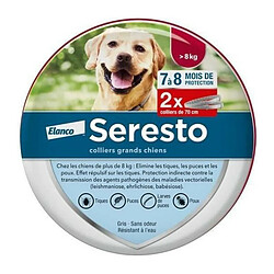 Seresto Chien - Colliers Anti-Puces et Anti-Tiques pour Grands Chiens - Plus de 8 kg - 2 Colliers