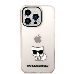 Avis Karl Lagerfeld Coque arrière en TPU Choupette Transparent Rose pour iPhone 14 Pro