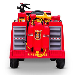 Play4Fun Camion de Pompier Electrique Rouge 35W avec Casque, Lance et Extincteur, Indicateur de Batterie et Télécommande Parentale pas cher