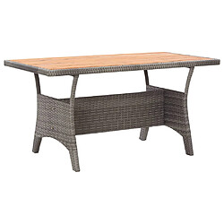 vidaXL Table de jardin Gris 120x70x66 cm Bois d'acacia massif