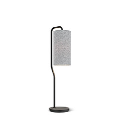 BELID Lampe de table avec abat-jour rond structure noire, interrupteur sur cordon 1x E27