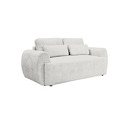 Bestmobilier Mahina - canapé droit 2 places - en tissu bouclette Mahina - canapé droit 2 places - en tissu bouclette - Gris clair