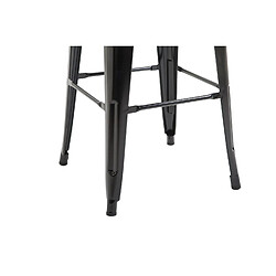 Decoshop26 Tabouret de bar chaise haute de comptoir style industriel en métal noir 10_0000144 pas cher