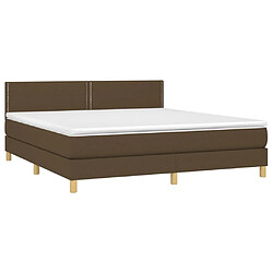 Avis vidaXL Sommier à lattes de lit matelas et LED Marron foncé 160x200 cm