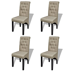 vidaXL Chaises à manger lot de 4 beige tissu