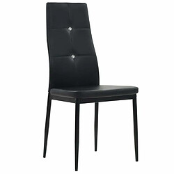 Maison Chic Lot de 2 Chaises à manger,Chaise pour cuisine,Solide Structure noir similicuir -MN47427