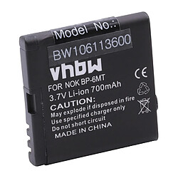 vhbw Li-Ion batterie 700mAh (3.7V) pour portable téléphone Smartphone Nokia E51, N78, N81, N81 8GB comme BP-6MT, BL-6MT. 