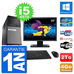 PC Tour Dell 9020 Ecran 22" Intel i5-4570 RAM 4Go Disque 2To Windows 10 Wifi · Occasion 