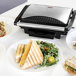 Totalcadeau Grill avec revêtement en pierre antiadhésif 1000W - machine pour Sandwish panini croque monsieur pas cher pas cher