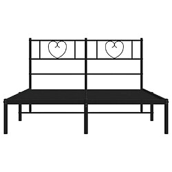 Maison Chic Lit adulte - Cadre de lit métal avec tête de lit,Structure du lit Contemporain pour chambre noir 120x190 cm -MN25785 pas cher