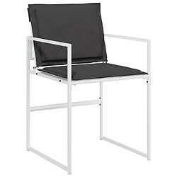 Acheter vidaXL Chaises de jardin avec coussins lot de 4 blanc acier/textilène