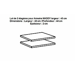 Inside 75 Lot de 2 étagères pour rangement MADDY L : 45 cm