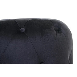 Decoshop26 Tabouret pouf capitonné 42x39cm velours noir 04_0005336