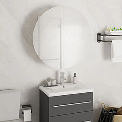 vidaXL Armoire de salle de bain miroir rond et LED Blanc 47x47x17,5 cm