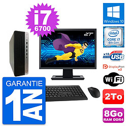 PC HP ProDesk 600 G3 SFF Ecran 27" i7-6700 RAM 8Go Disque 2To Windows 10 Wifi · Occasion 