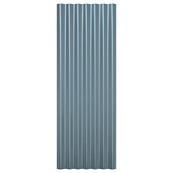 Avis vidaXL Panneaux de toiture 12 pcs Acier enduit de poudre Gris 100x36cm