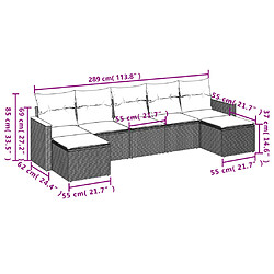 Avis vidaXL Salon de jardin 7 pcs avec coussins noir résine tressée