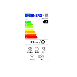 Lave-linge frontal 11kg 1400 tours/min - B3WFT51140W - BEKO