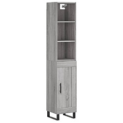 Maison Chic Buffet,Meuble de Rangement,commode pour salon,Cuisine Sonoma gris 34,5x34x180 cm Bois d'ingénierie -MN59201