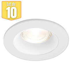 BRAYTRON Lot de 10 supports de spots encastrables rond blanc IP54