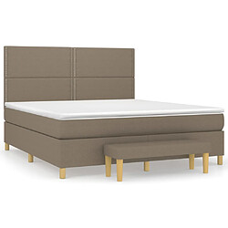 vidaXL Sommier à lattes de lit avec matelas Taupe 180x200 cm Tissu