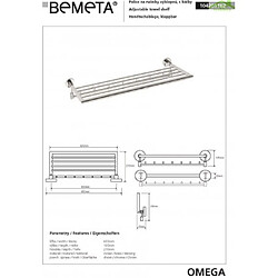 Bemeta - Maison De La Tendance Etagère avec porte-serviettes OMEGA en chrome 65,5x10,5x27 cm