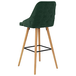 Acheter vidaXL Tabourets de bar lot de 2 vert foncé velours