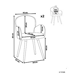 Avis Beliani Chaise de salle à manger Set de 2 Tissu Jaune BROOKVILLE