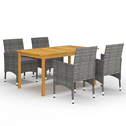 Maison Chic Ensemble de salle à manger de jardin 5 pcs,Table et chaises d'extérieur Gris -GKD579768