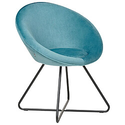 Beliani Chaise de salle à manger FLOBY II Velours Bleu clair 