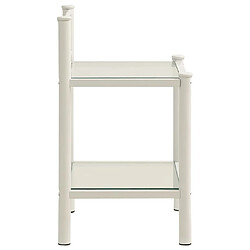 Acheter Maison Chic Table de chevet,Table de Nuit,Meuble de Rangement Blanc/transparent 45x34,5x60,5cm Métal et verre