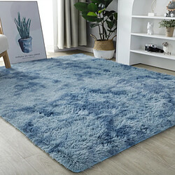 LUUCOZK Tapis à poils longs doux et moelleux pour chambre à coucher et salon - Bleu paon-120x200cm 