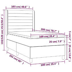 Acheter vidaXL Sommier à lattes de lit matelas et LED Bleu foncé 100x200 cm