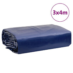 vidaXL Bâche bleu 3x4 m 650 g/m² pas cher